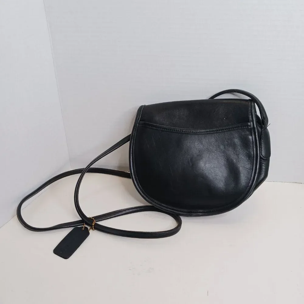 Coach Casey Black Leather Crossbody Vintage Handbag Purse